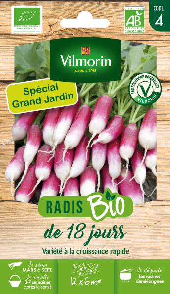 Potagères - Radis de 18 Jours - BIO - Grand Modèle - face recto